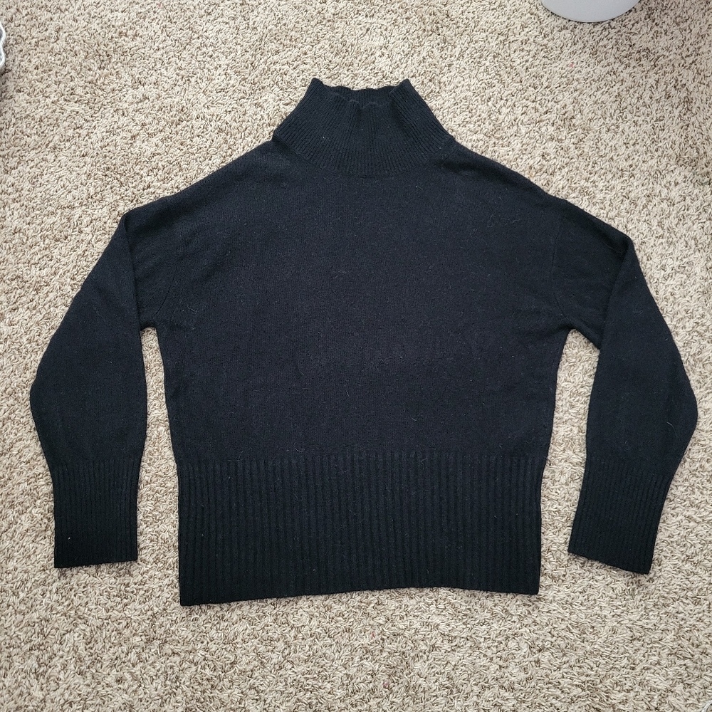 Everlane Sweater Cashmere Wool Black Mock Neck Turtleneck Size Small